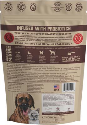 Leche de cabra en polvo Problend para complementar alimentos para perros y gatos, bolsa de 355 ml