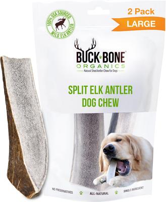 Split Elk Antler Dog Treats, 2 count bag, Large