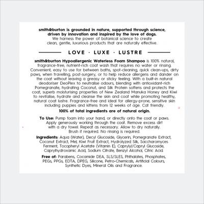 Canine Collection Hypoallergenic Dog & Cat Waterless Foam Shampoo, 5.07-fl oz