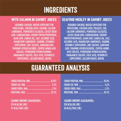 Classic Crafted Meals Salmon & Seafood Medley Recipe Variety Pack Pate Wet Cat Food, 3.5-oz can, case of 18