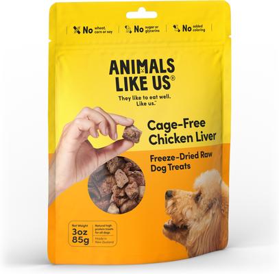 Cage-Free Chicken Liver Grain-Free Freeze-Dried Raw Dog Treats, 3-oz pouch