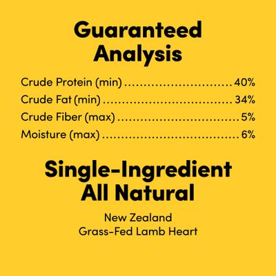 Grass-Fed Lamb Heart Grain-Free Freeze-Dried Raw Dog Treats, 3-oz pouch