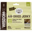 Receta de tiras de cecina natural premium para perros Wisdom, deshidratadas al aire, con bagre, almejas y sardinas, bolsa de 113 g