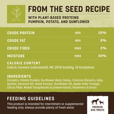 Wisdom Air-Dried From the Seed Recipe Premium Natural Plant-Based Jerky Strips Dog Treats, 4-oz bag