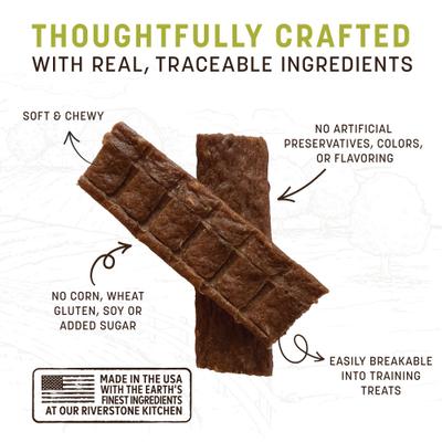 Wisdom Air-Dried From the Land Recipe with Venison, Beef, & Bison Premium Natural Jerky Strips Dog Treats, 4-oz bag