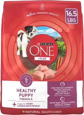 Paquete: alimento seco para perros Purina ONE SmartBlend Healthy Puppy Formula + champú para cachorros Burt's Bees Tearless con suero de leche