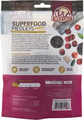 Cod Superfood Medallions Adult Cranberry Flavor Dog Treats, 3-oz bag