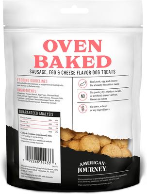 Bundle: Variety Pack - American Journey Peanut Butter Recipe Crunchy Biscuit Dog Treats, 8-oz bag, Apple & Cinnamon, and Sausage, Egg & Cheese Flavors