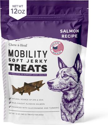 Mobility Wild Alaskan Salmon Limited Ingredient Soft Jerky Dog Treats, 12-oz bag