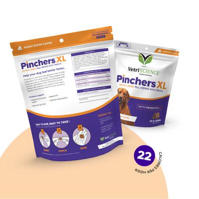 Pinchers Pill-Hiding Probiotic Peanut Butter Flavor Treats Dog Treats, Chew, Peanut Butter Flavor, X-Large, 45 count