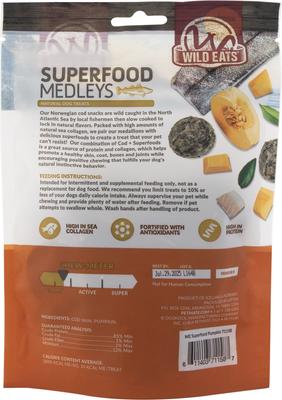 Cod Superfood Medallions Adult Pumpkin Flavor Dog Treats, 3-oz bag