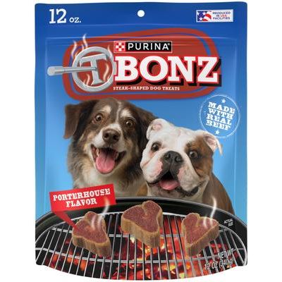 Porterhouse - Premios suaves y masticables para perros adultos con sabor a carne de res, en forma de bistec, bolsa de 12 oz