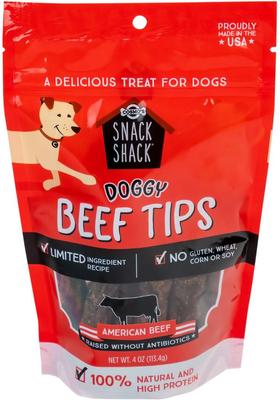 Doggy American Beef Tips Dog Natural Chew Treats, 4-oz bag