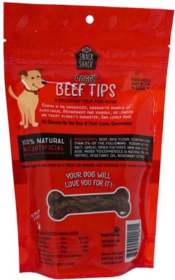 Doggy American Beef Tips Dog Natural Chew Treats, 4-oz bag