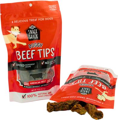 Doggy American Beef Tips Dog Natural Chew Treats, 4-oz bag