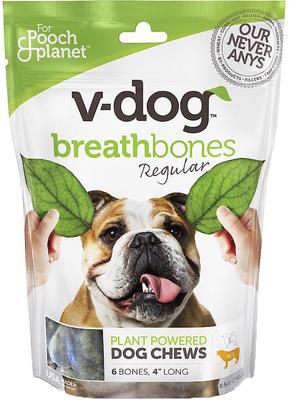 Breathbones Rawhide-Free Regular Dental Dog Treats, 6 count