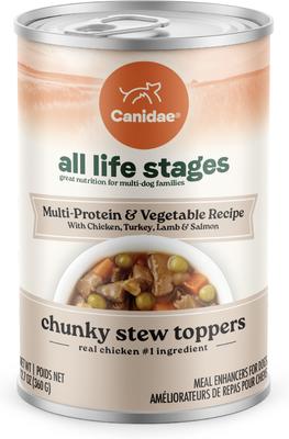 All Life Stages Chunky Stew Toppers Multi-Protein & Vegetable Recipe Wet Dog Food, 12.7-oz can, case of 6