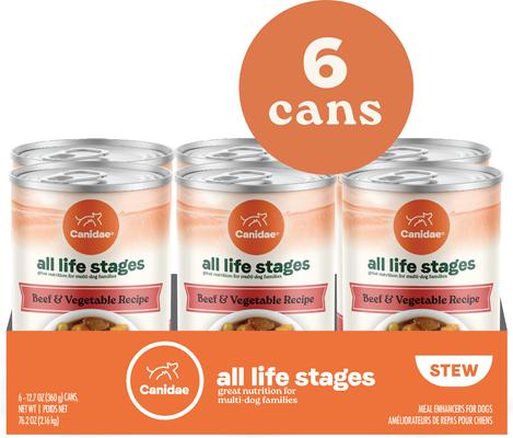 All Life Stages Chunky Stew Toppers Beef & Vegetable Recipe Wet Dog Food, 12.7-oz can, case of 6