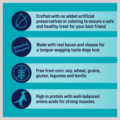 PuffPops Bacon & Cheese Recipe Freeze-Dried Dog Treats, 2.8-oz pouch