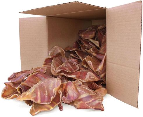 GigaBite Natural & Healthy Adult Roasted Whole Pig Ears Dog Chews, 60 count