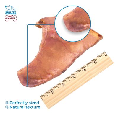 GigaBite Natural & Healthy Adult Roasted Whole Pig Ears Dog Chews, 60 count