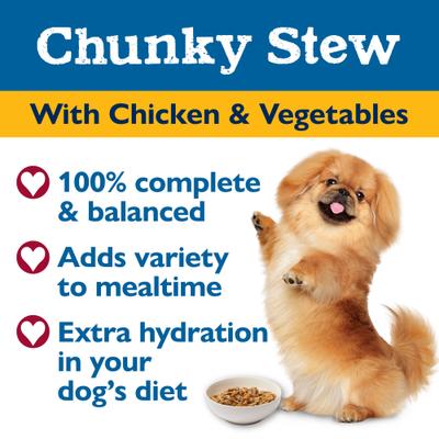 Chunky Stew Chicken & Vegetables Recipe Wet Dog Food, 3.5-oz tub, case of 12