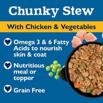 Chunky Stew Chicken & Vegetables Recipe Wet Dog Food, 3.5-oz tub, case of 12