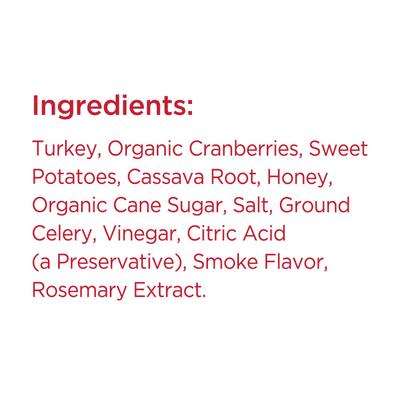 Artisanal Turkey Cranberry Sausage Human Grade Adult Soft & Chewy Dog Treats, 12-oz bag