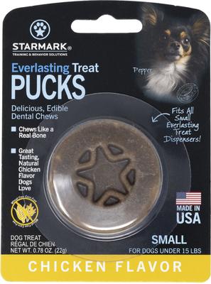 Everlasting Puck Small Chicken Flavor Adult Dental Dog Chews, 0.78-oz bag