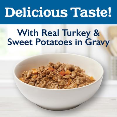 Harvest Feast Turkey & Sweet Potatoes in Gravy Recipe Wet Dog Food, 3.5-oz tub, case of 12