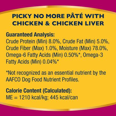 Picky No More Chicken & Chicken Liver Recipe Pate Canned Dog Food, 13-oz, case of 12