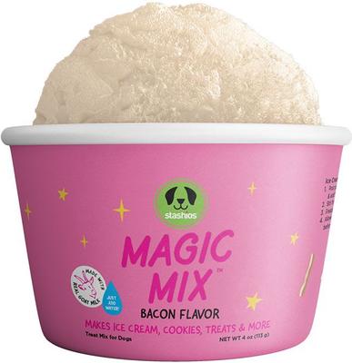 Golosina para perros Magic Mix con sabor a tocino y leche de cabra para hornear, frasco de 113 g