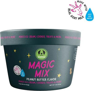 Golosina para perros Magic Mix con sabor a mantequilla de maní y leche de cabra para hornear, frasco de 113 g