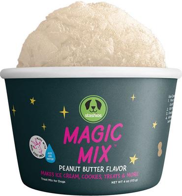 Golosina para perros Magic Mix con sabor a mantequilla de maní y leche de cabra para hornear, frasco de 113 g