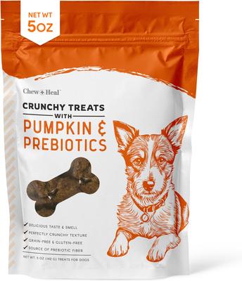 Pumpkin & Prebiotic Fiber Crunchy Biscuit Dog Treats, 5-oz bag
