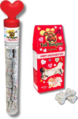 Valentine's Day Tube & Valentine's Day Caddy Peanut Butter & Honey Crunchy Dog Treats, 2 count
