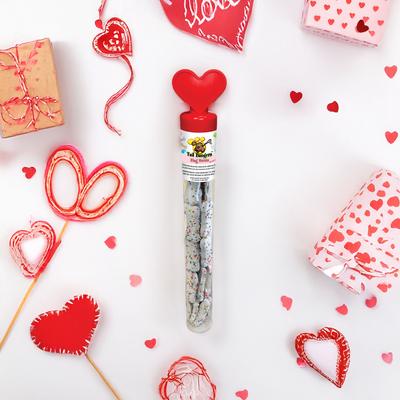 Valentine's Day Tube & Valentine's Day Caddy Peanut Butter & Honey Crunchy Dog Treats, 2 count