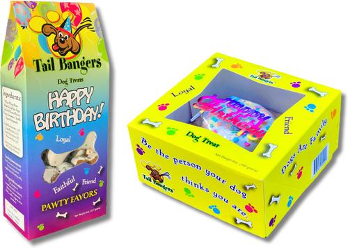 Birthday Bundt Cake & Birthday Caddy Peanut Butter & Honey Crunchy Dog Treats, 2 count
