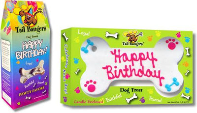 Happy Birthday Pink Bone & Birthday Caddy Peanut Butter & Honey Crunch Dog Treats, 2 count