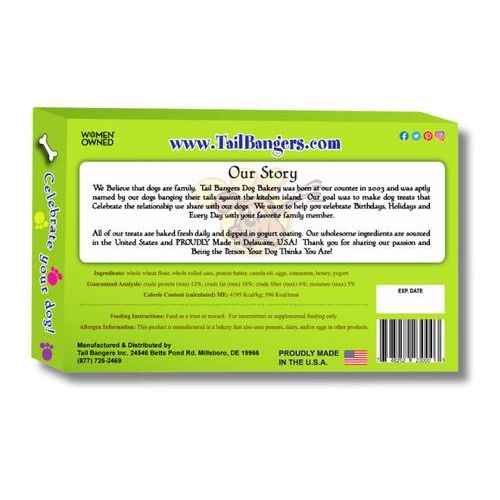 Golosinas para perros con mantequilla de maní y miel crujientes Happy Birthday Pink Bone & Birthday Caddy, 2 unidades