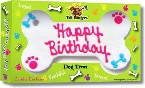 Happy Birthday Pink Bone & Birthday Caddy Peanut Butter & Honey Crunch Dog Treats, 2 count