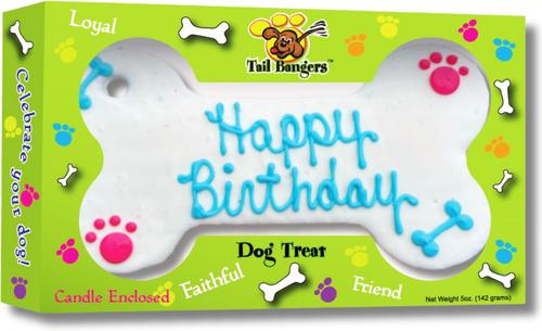 Happy Birthday Blue Bone & Birthday Caddy Peanut Butter & Honey Crunch Dog Treats, 2 count