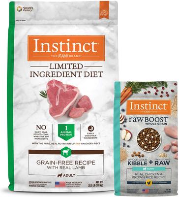 Bundle: Instinct Limited Ingredient Diet Grain-Free Recipe with Real Lamb Freeze-Dried Raw Coated Dry Dog Food, 20-lb bag + Instinct Raw Boost Puppy Whole Grain Real Chicken & Brown Rice Recipe Freeze-Dried Raw Coated Dry Dog Food, 4.5-lb bag