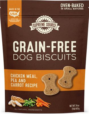 Grain-Free Chicken Meal, Pea & Carrot Biscuits Dog Treats, 16-oz bag
