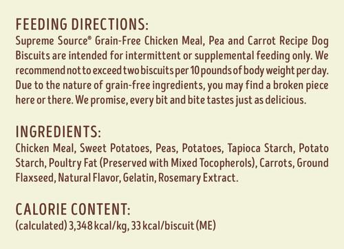 Grain-Free Chicken Meal, Pea & Carrot Biscuits Dog Treats, 16-oz bag