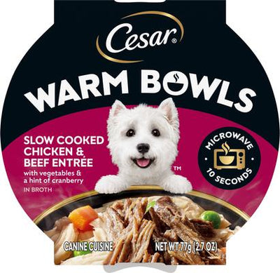 Warm Bowls Chicken & Beef with Vegetables Entree Shredded Wet Dog Food Trays, 2.7-oz tray, pack of 10