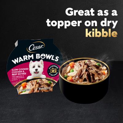 Warm Bowls Chicken & Beef with Vegetables Entree Shredded Wet Dog Food Trays, 2.7-oz tray, pack of 10