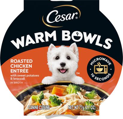 Warm Bowls Roasted Chicken Entree Shredded Wet Dog Food Trays, 2.7-oz tray, case of 10