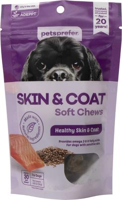 Skin & Coat Health Pork Flavor Soft Chew Dog Supplement, 30 count