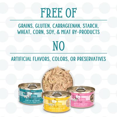 Comida enlatada para gatos sin cereales Cats in the Kitchen Cuties, paquete variado, 3.2 oz, caja de 12